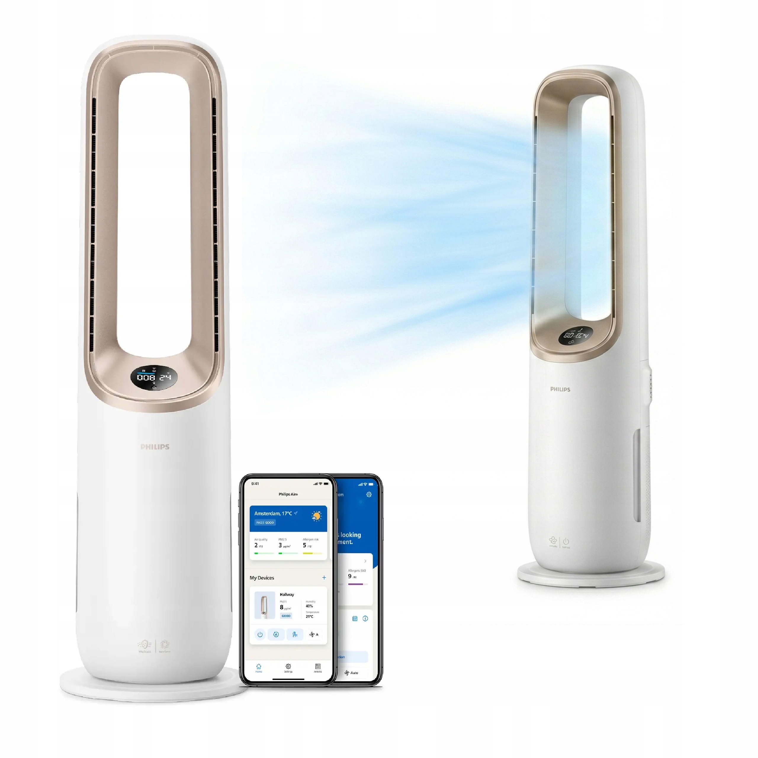 Oczyszczacz powietrza Philips 3w1 funkcja wentylatora ogrzewania AMF870/16