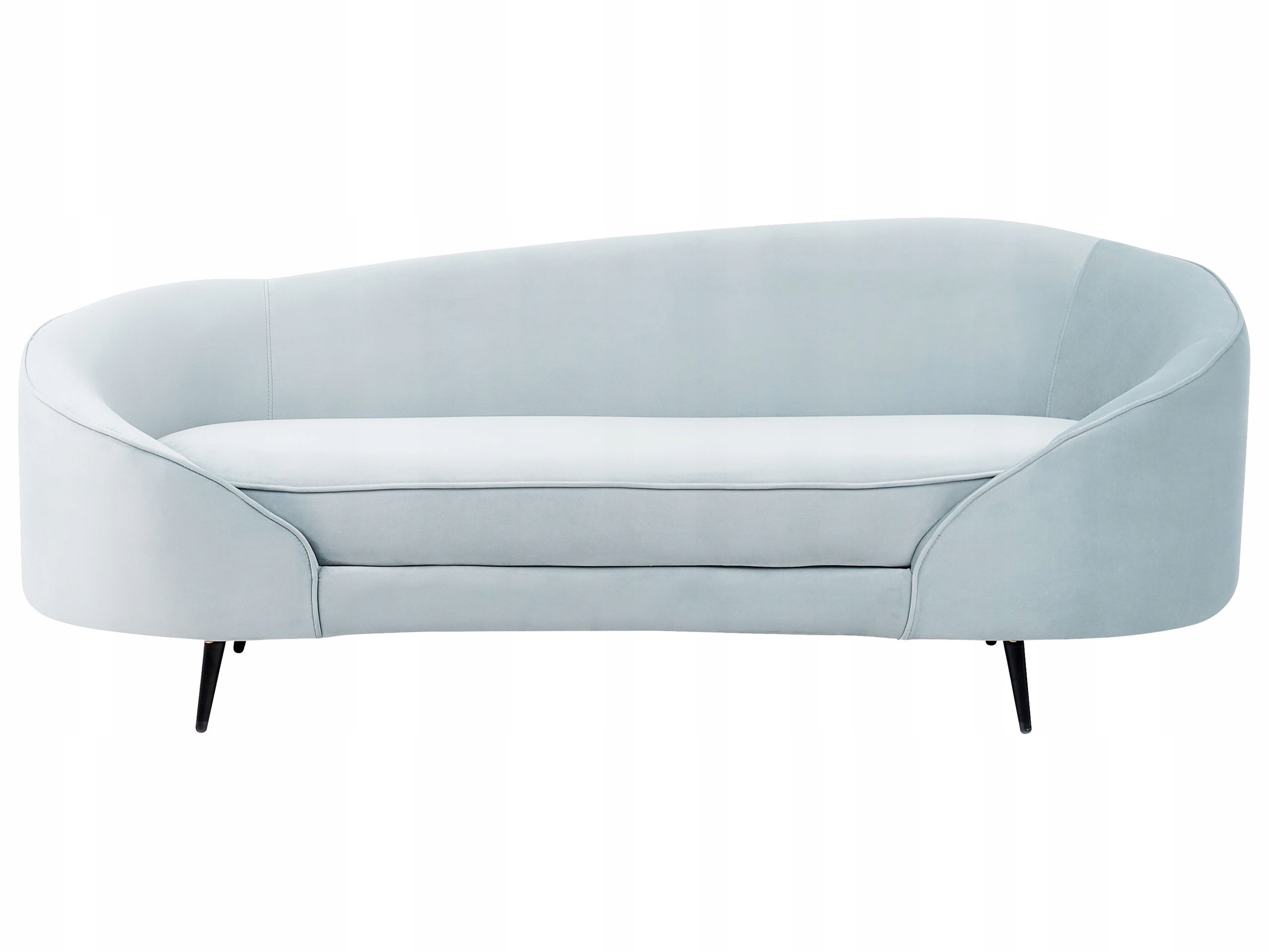 Sofa welurowa w stylu glamour niebieska błękitna