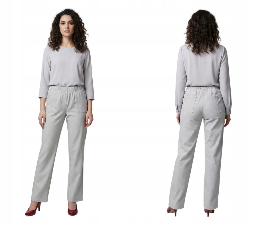 Lněné letní kalhoty Cevlar regular světlý holub velikost 42-58