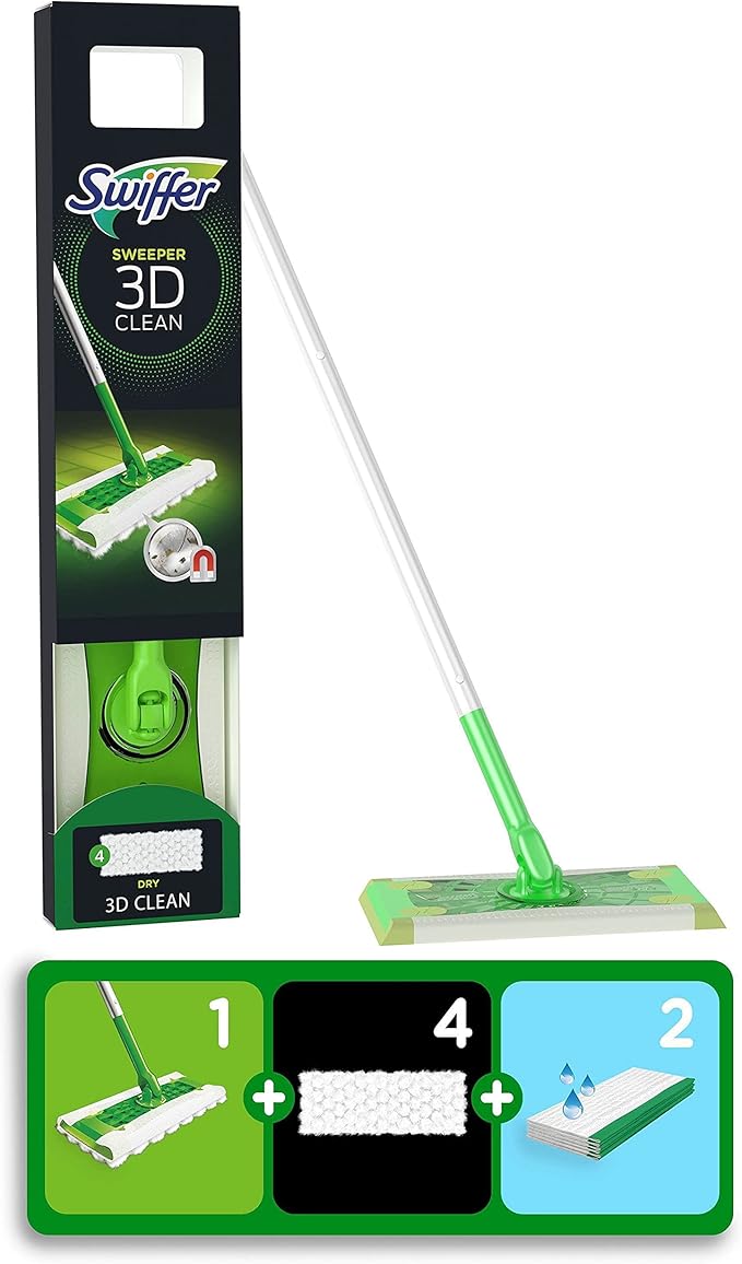 Levně Swiffer 3D Clean Kit Sada Plochých Mopů LE36