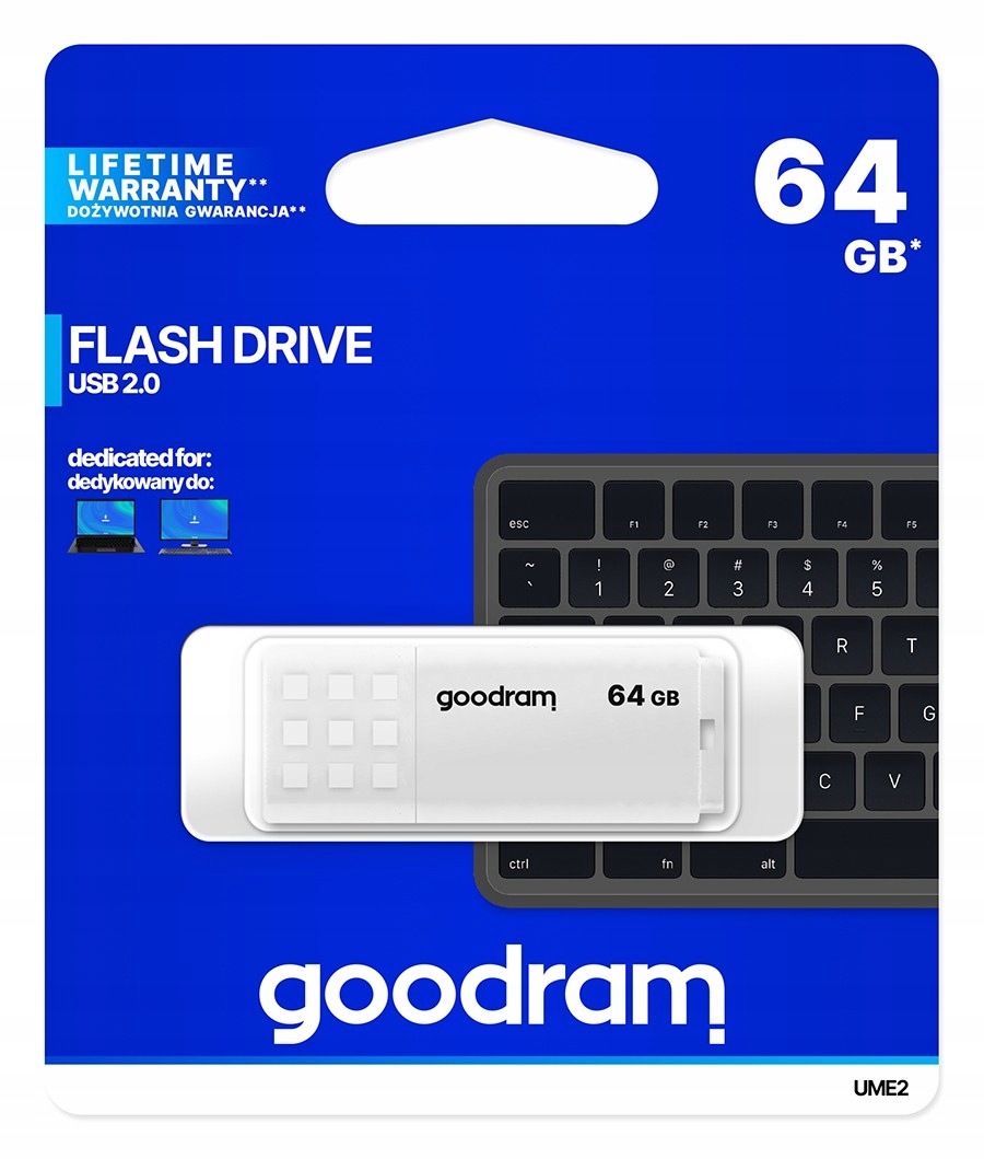 

Goodram Pendrive UME2 64GB Usb 2.0 Biały
