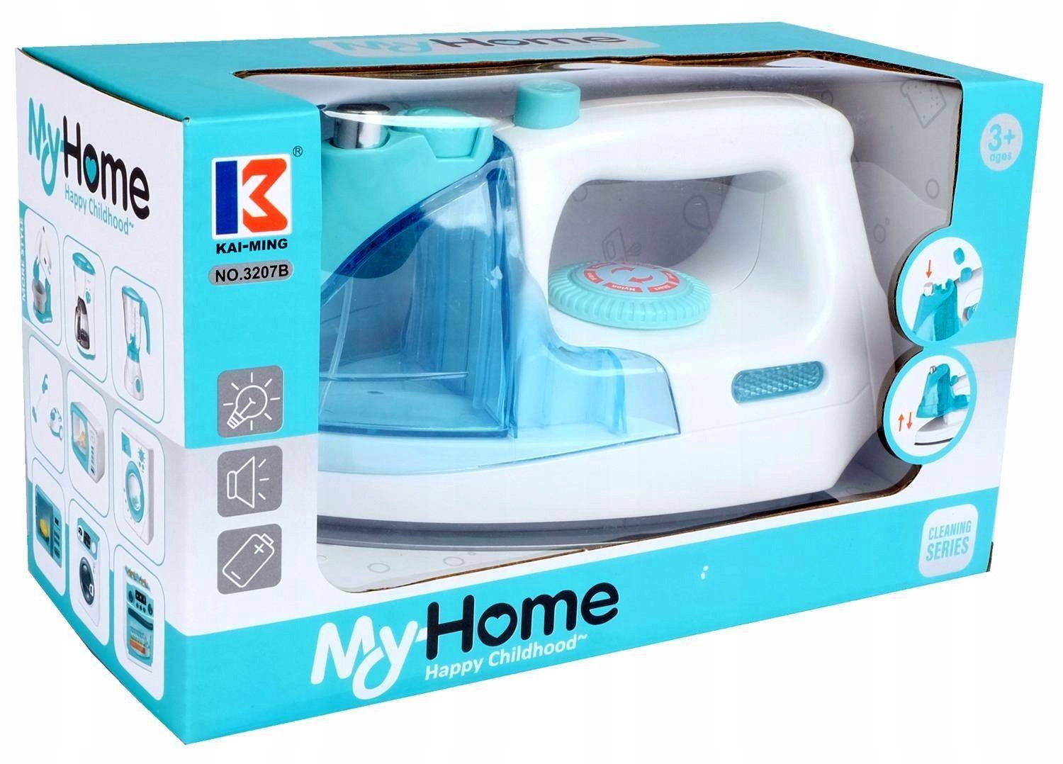 ŻELAZKO zabawkowe INTERAKTYWNE My home efekty ŚWIATŁO DŹWIĘK SPRYSKIWACZ Wiek dziecka 3 lata +