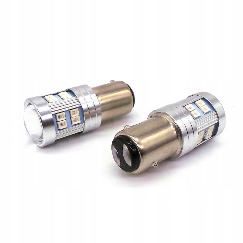 

żarówka Led BAZ15D, P21/4W 12-24V Canbus czerwona