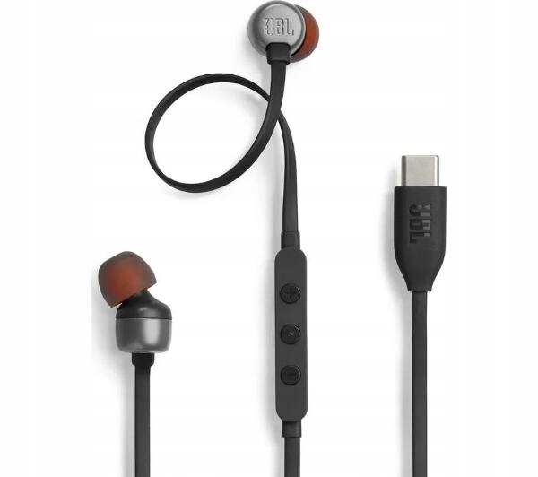 Słuchawki przewodowe JBL TUNE 310C USB-C Dokanałowe Mikrofon Czarne