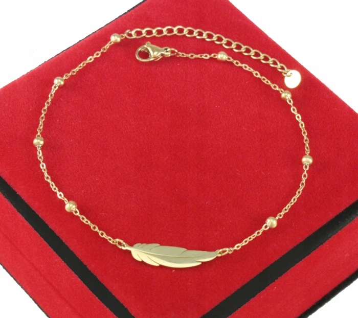 

Bransoletka Złota Na Nogę Piórko Stal Chirurgiczna