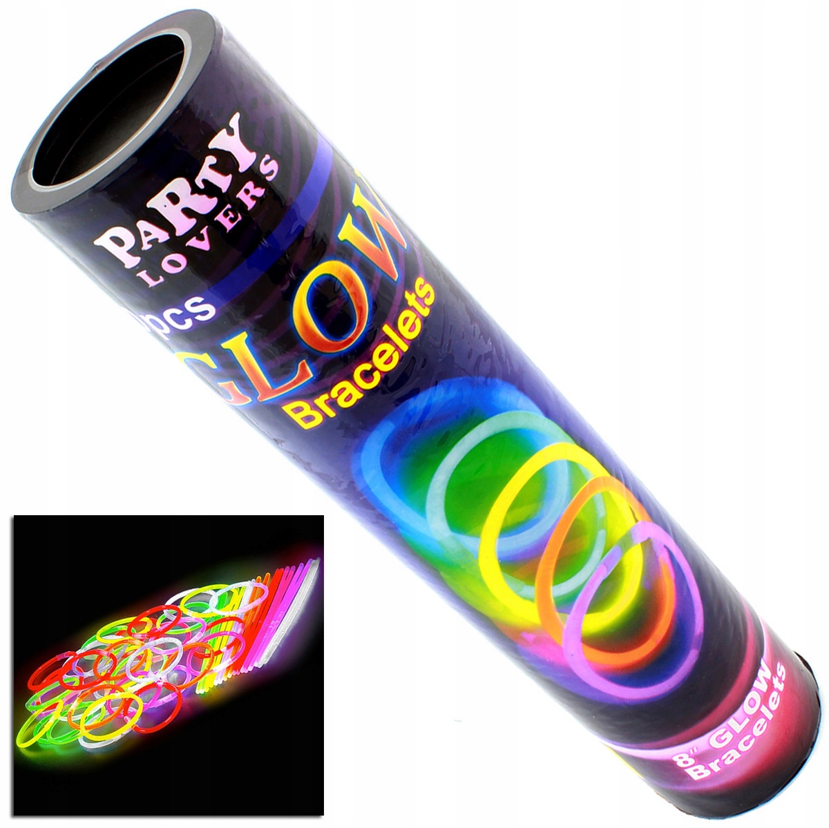 ŚWIECĄCE BRANSOLETKI ŚWIATŁO CHEMICZNE KOLOROWE ŚWIETLIKI 100 SZTUK AG164 Kolor wielokolorowy
