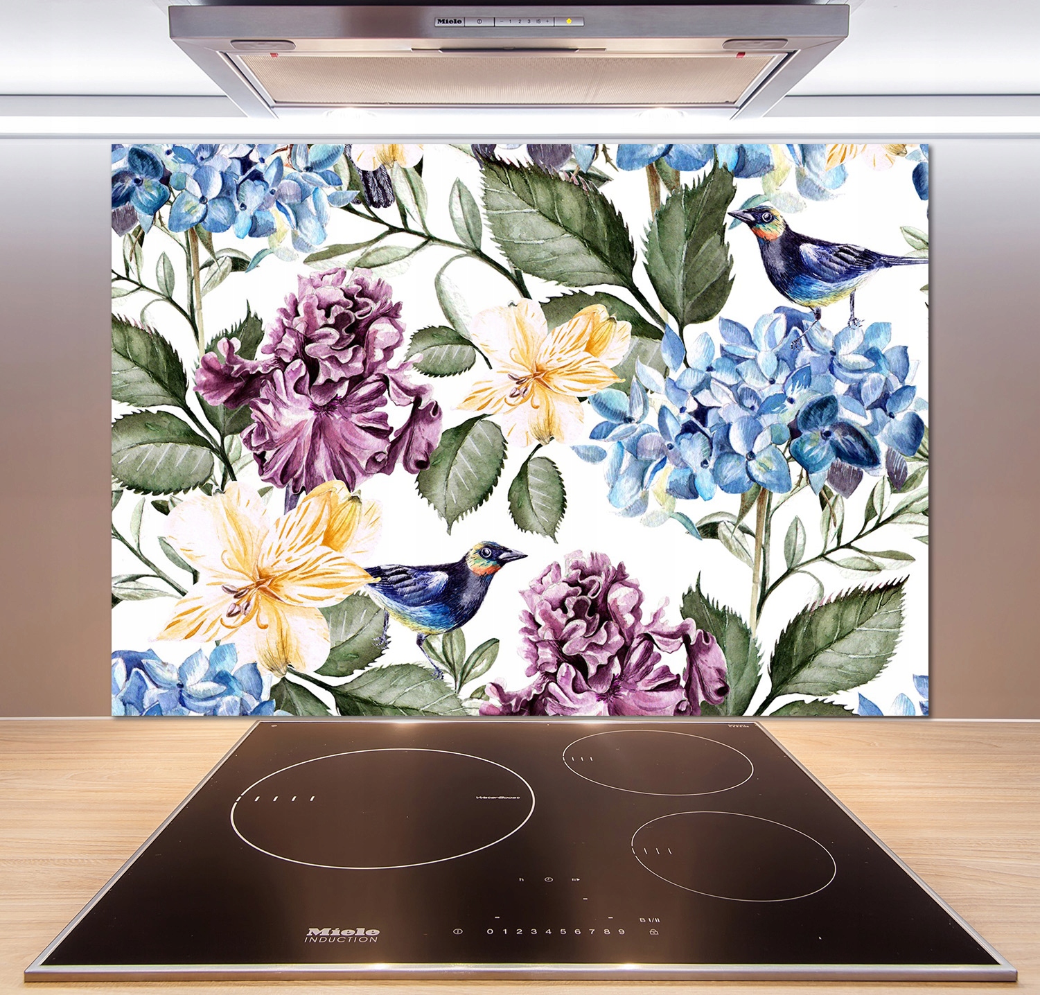 

Panel do kuchni Kwiaty i ptaki 100x70 cm + Klej