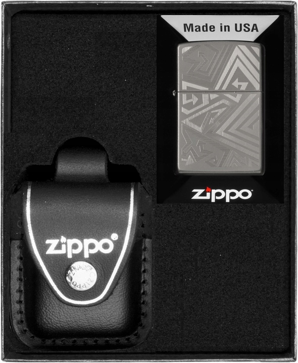 Sada Zippo Zapalovač Lined Arrows Design Dárkový No3