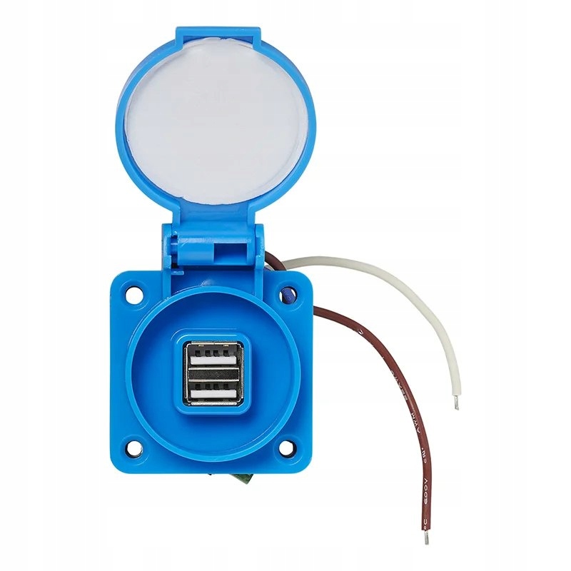 GNIAZDO USB MONTAŻOWE 2,1A z klapką kamper obudowa hermetyczne