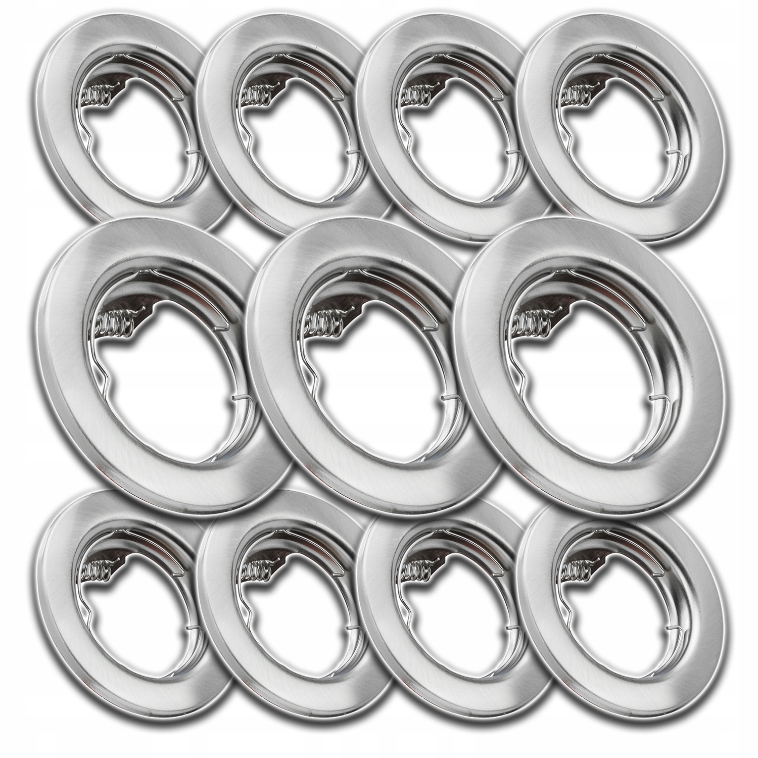 11x Podomítkové Stropní Očko Aluminiové Saténové Kulaté