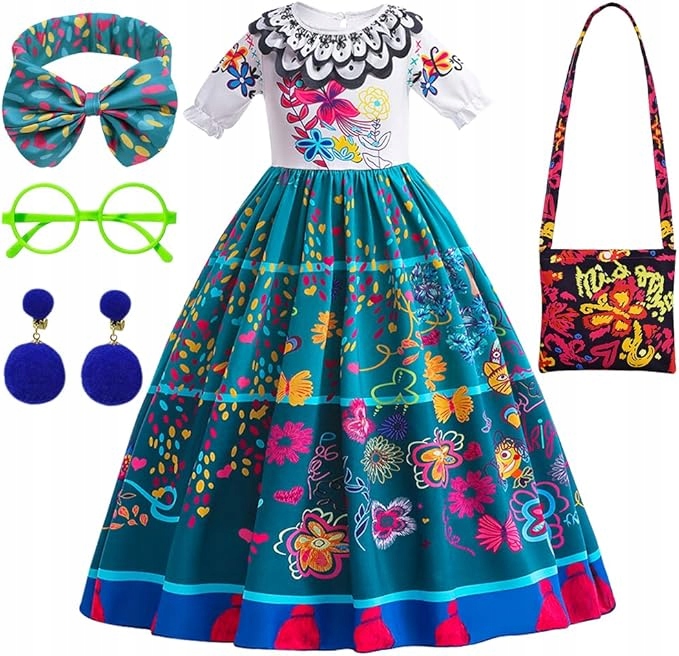 Strój Kostium Sukienka Magiczne Encanto Mirabel r.130