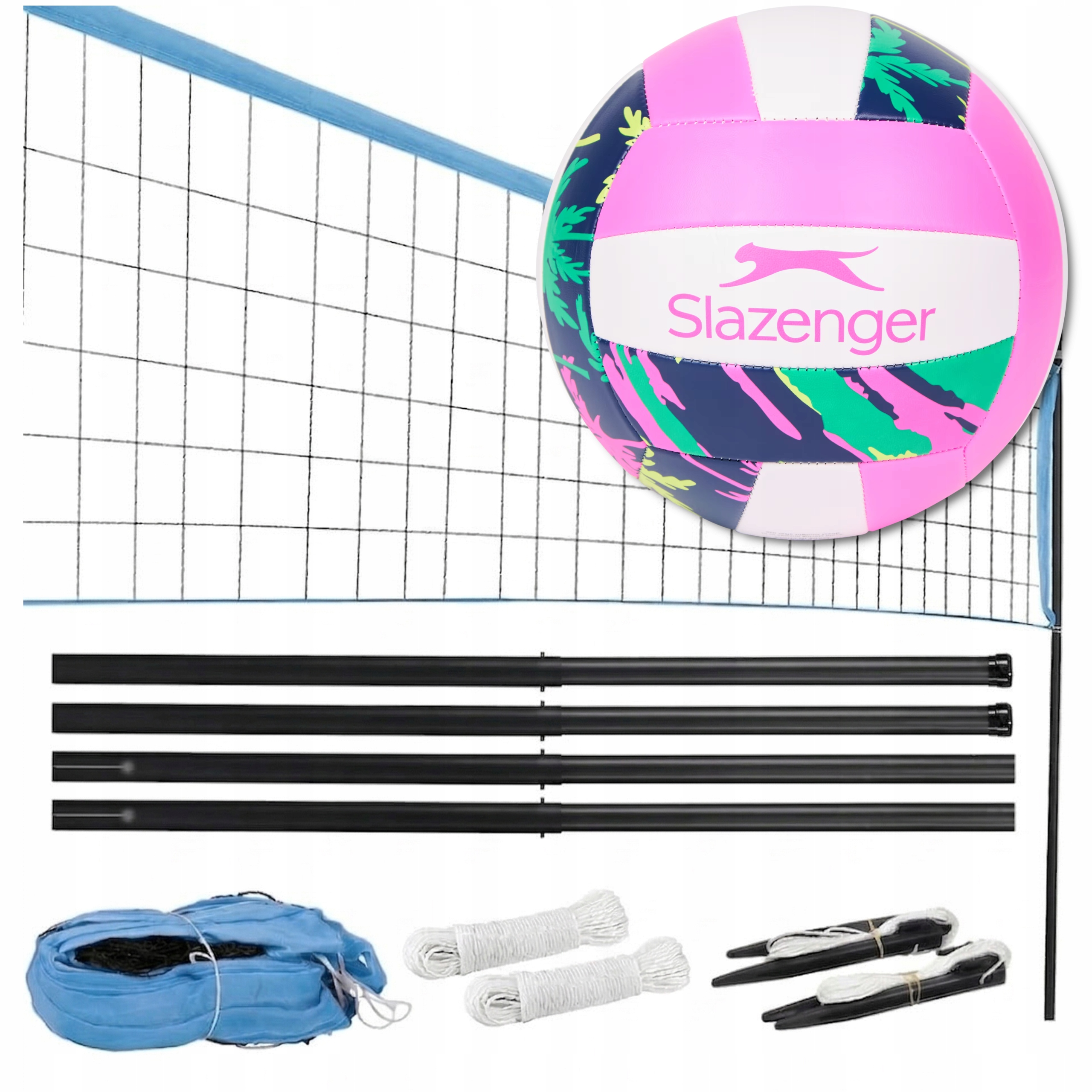 Profesjonalny Zestaw Mocna Duża Siatka Sportowa Do Badmintona 6x2m Piłka