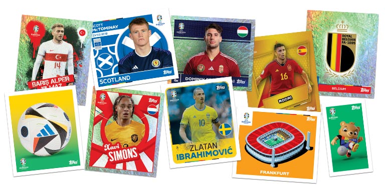 BLISTER 90 NAKLEJKI UEFA EURO 2024 TOPPS NAKLEJKI SPECJALNE + AUTOGRAF System inny