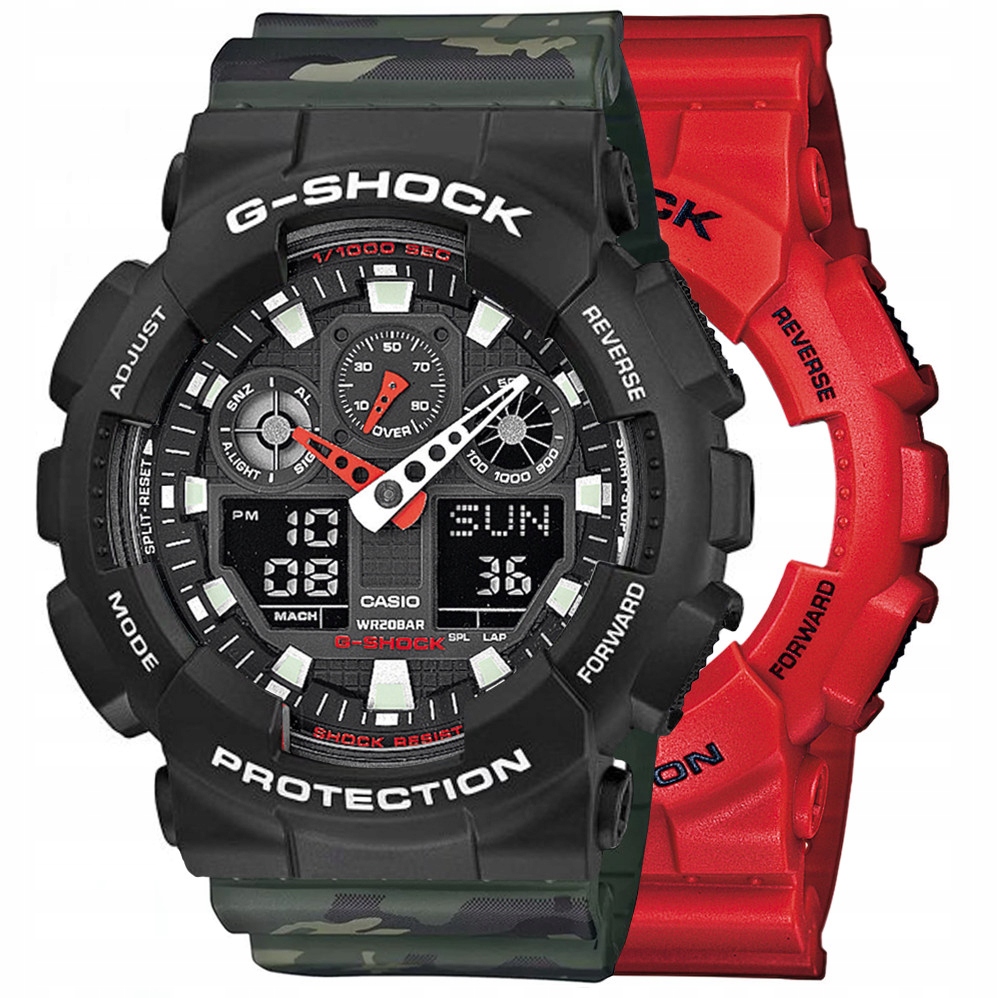Sada G-shock GA-100B-4AER Černá Zelená