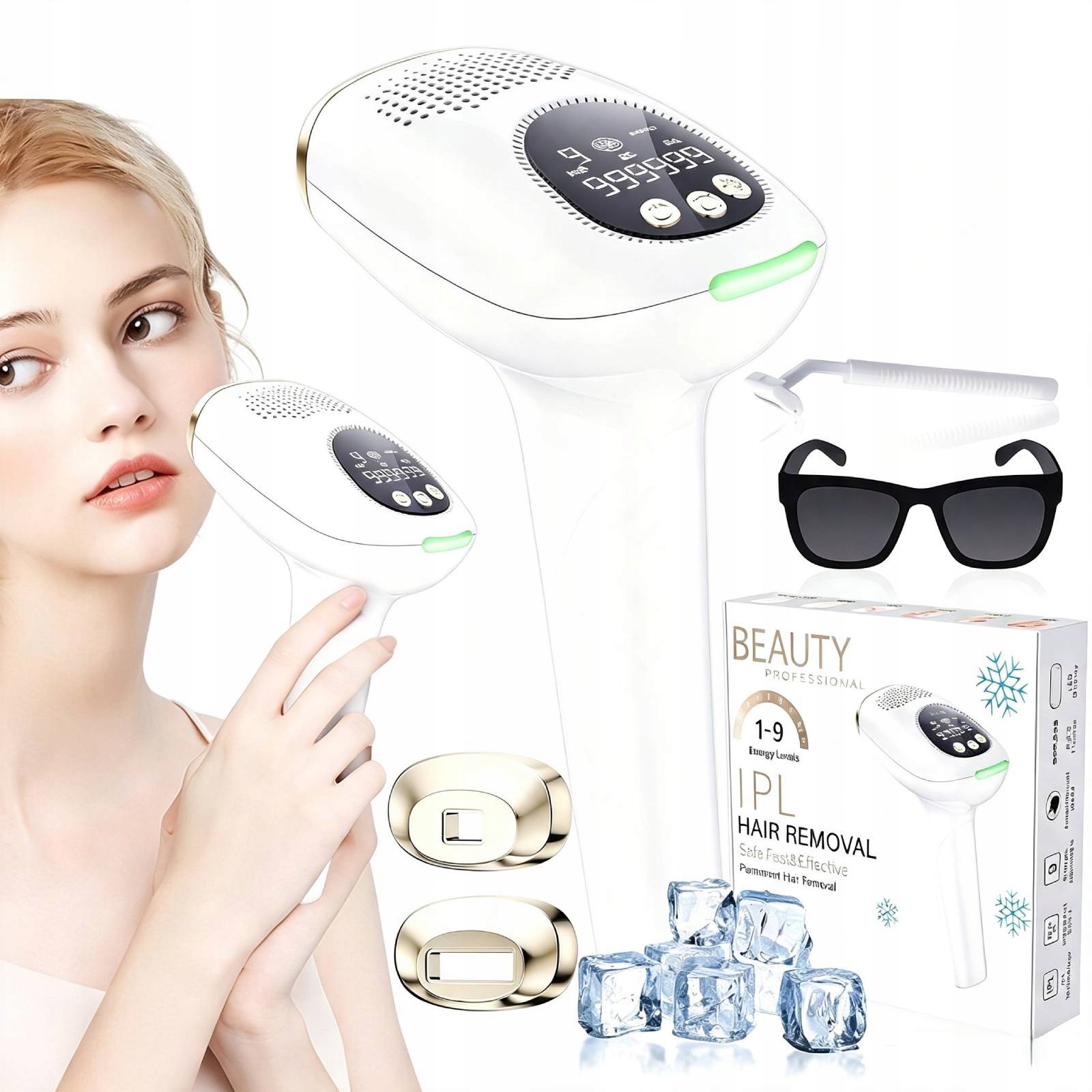 Ipl Laserový Depilátor 999999 Záblesků 9 Úrovní Intenzity 600-1200 Nm