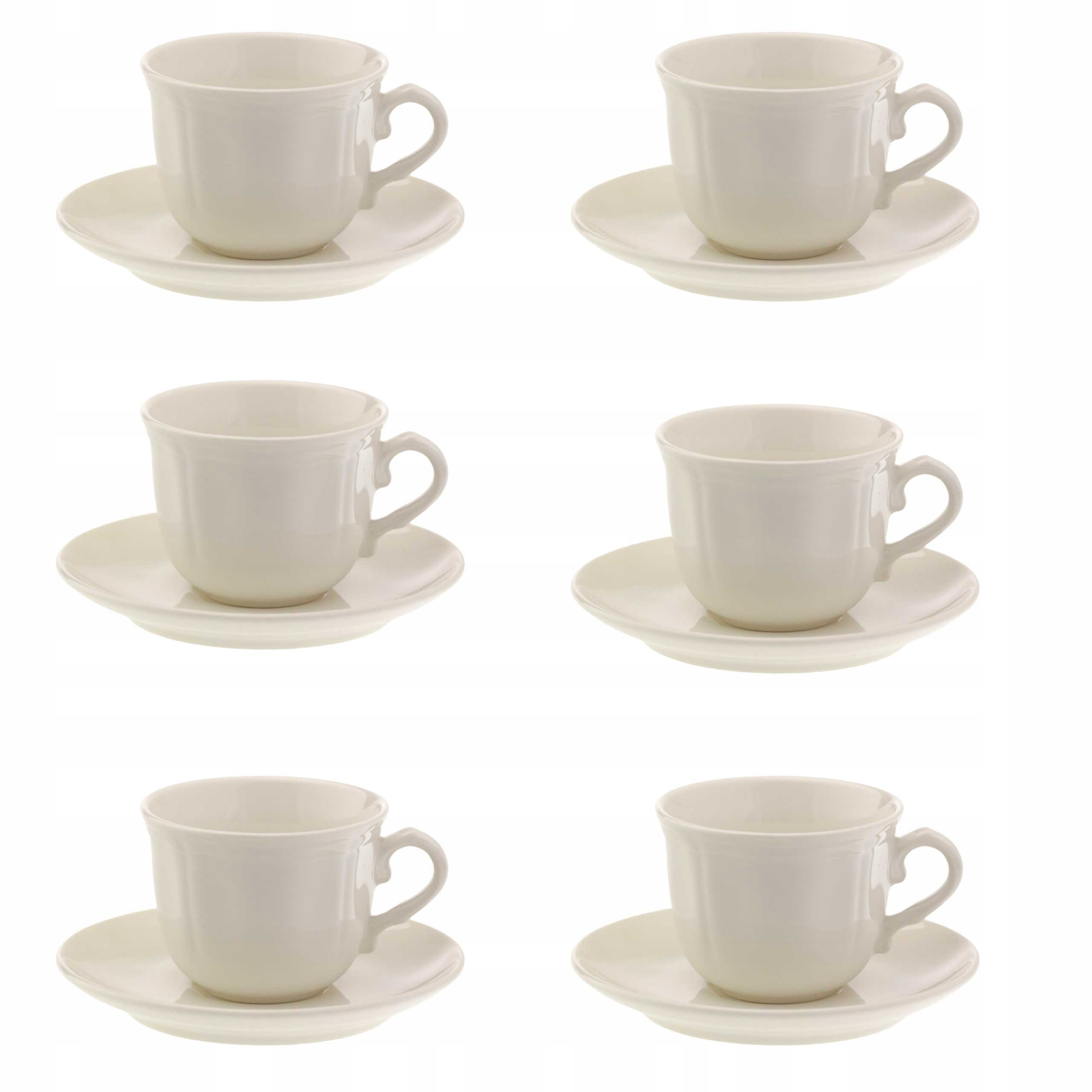 KAROLINA GASTRO FILIŻANKA/SPODEK ESPRESSO 90ml KREM 6SZT/KPL