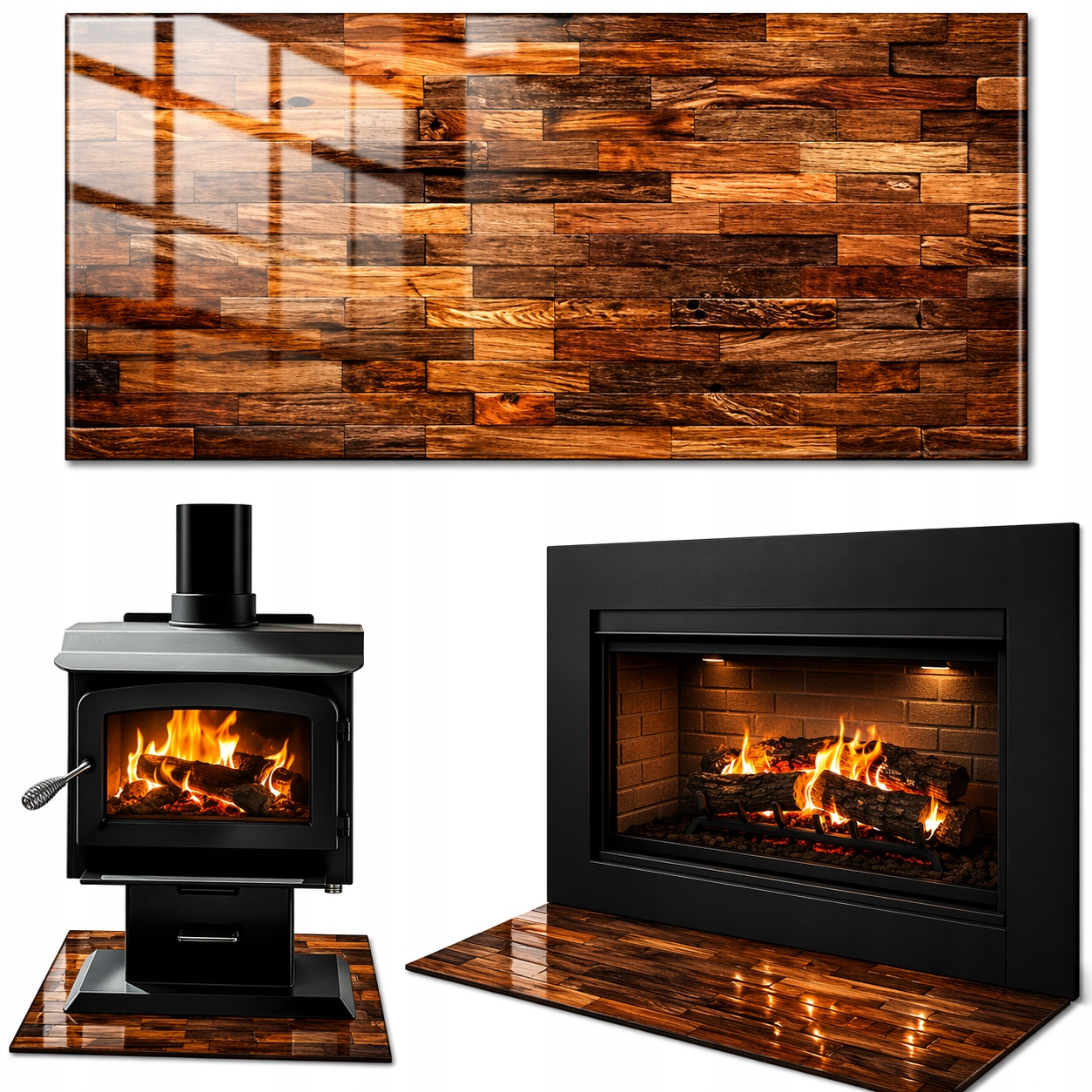 Sklo Pod Krb Tvrzené Sklo Podložka Rozměr 70x52cm Grafika Parkety