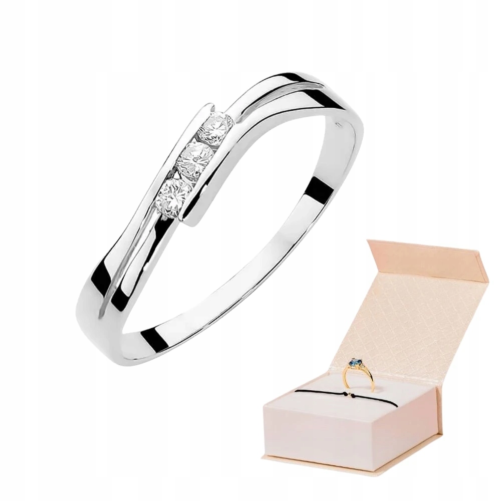 Prstýnek Z Bílého Zlata S Diamantem 0,12 ct Zlatý Náramek