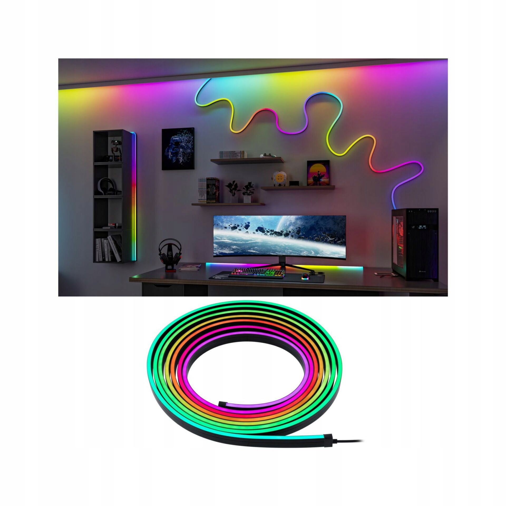 Paulmann EntertainLED Led hadica Black Neon 5m Rgb+ 96LED/m, 12W, 24VA