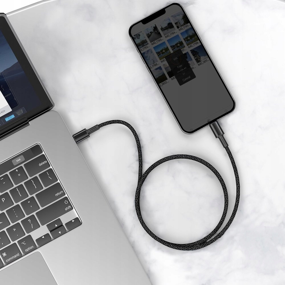 BASEUS KABEL USB-C/LIGHTNING POWER DELIVERY 20W 2m Konstrukcja oplot