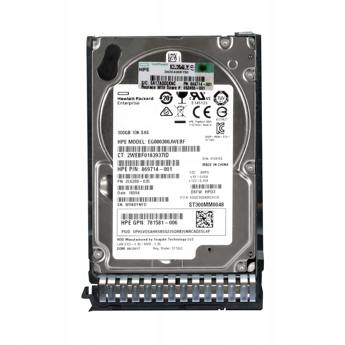 Hp 869714-001 300GB 10K 128MB SAS-3 2.5" EG000300JWEBF