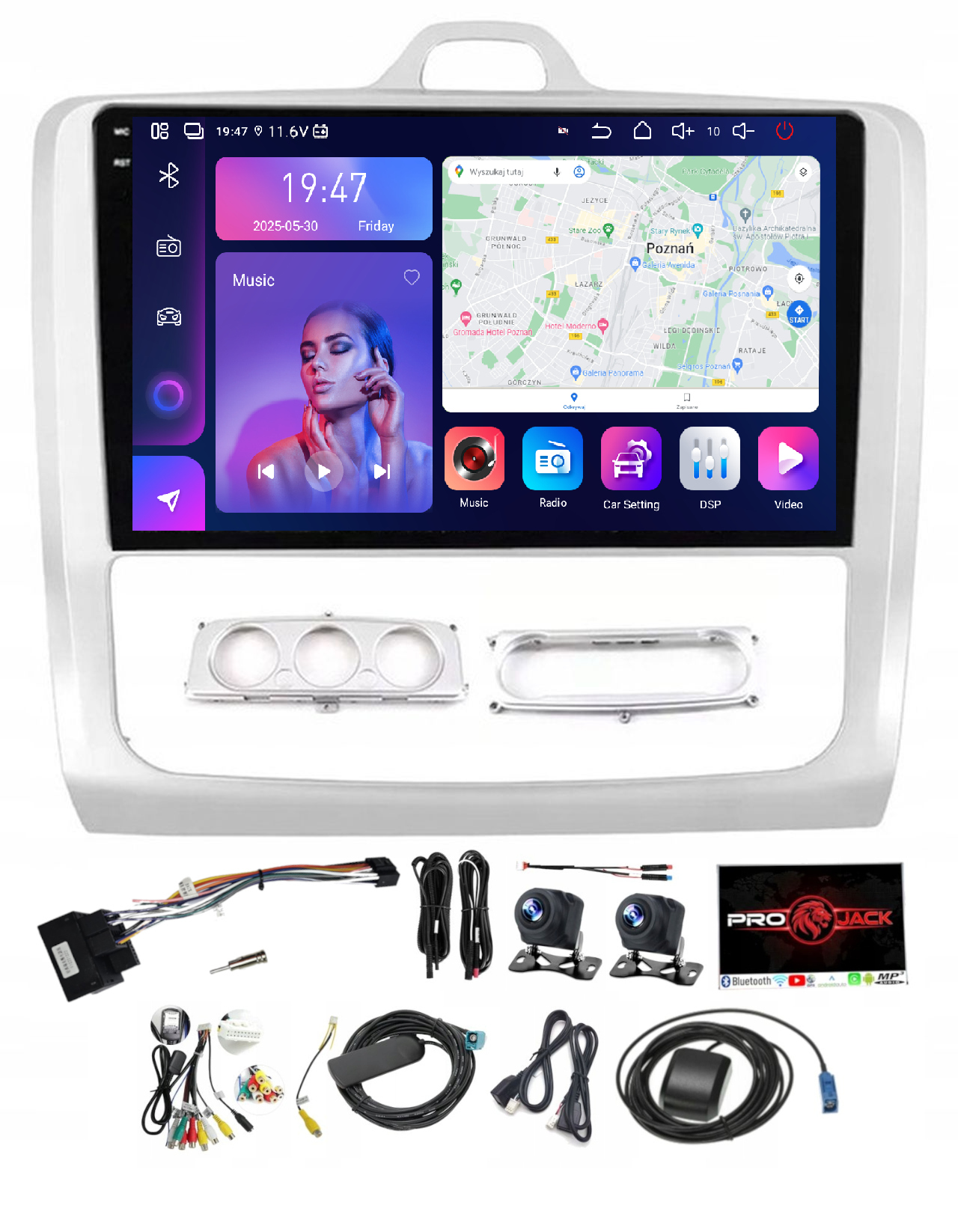 Bluetooth Navigace A Android Carplay Ford Focus 2004-2011 8/256 Gb Sim