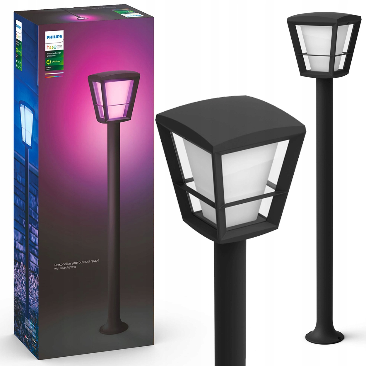 Vonkajšia záhradná Led lampa Stĺpik 1 m Rgb Smart Zigbee Econic Philips Hue