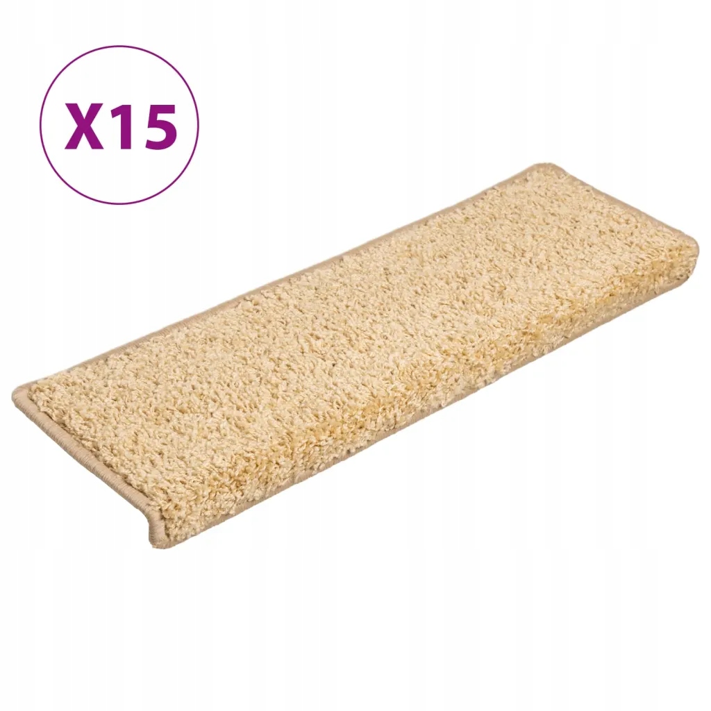 Návleky na schody, 15 ks, 65 x 25 cm, hnedé