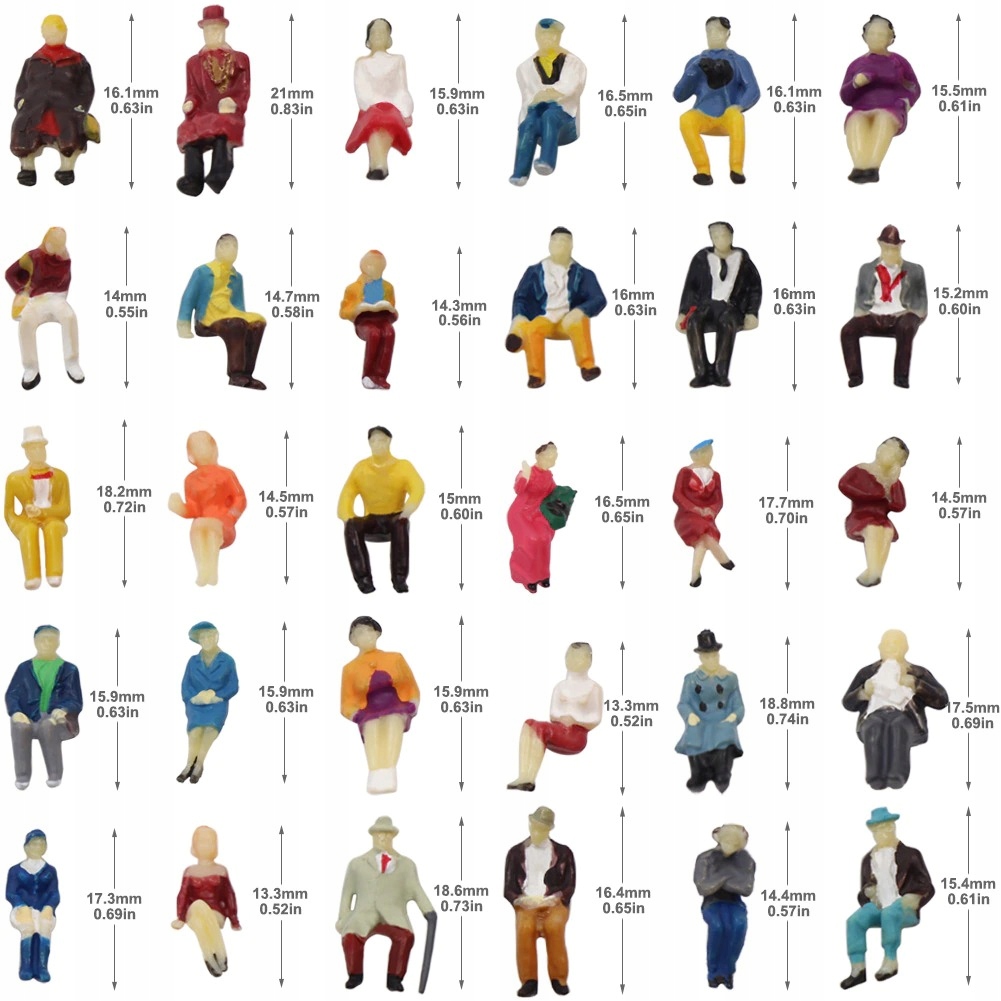 Figurky Na Maketu 1:87 H0 Sedící Lidé 60 Ks