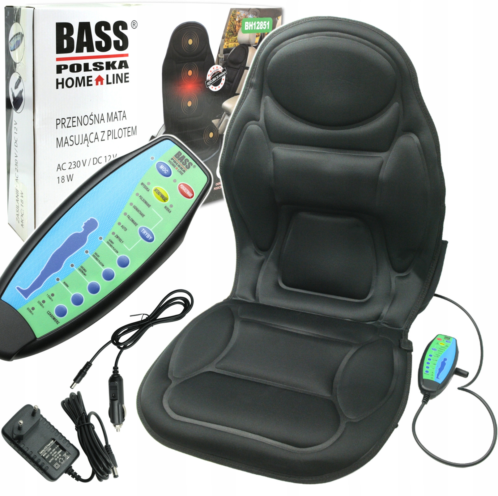 Mata masująca masażer grzanie ciała pilot 230V/12V