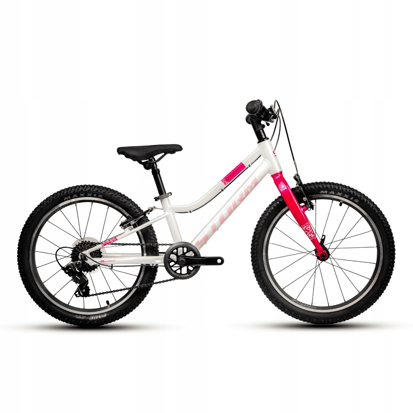Rower Storm Bella 20 rama 10 cali biały różowy 7biegów shimano perłowy
