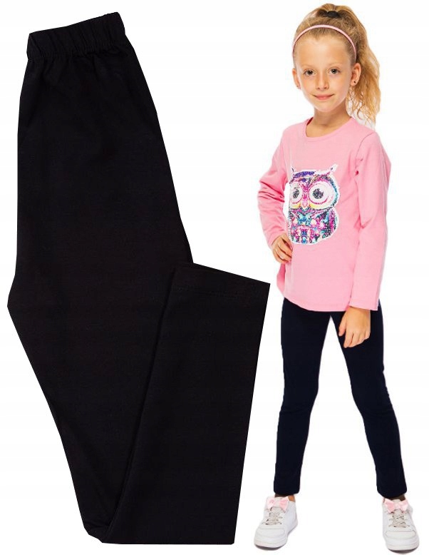 

Getry Legginsy Gładkie Bawełna czarne 110 H004Z