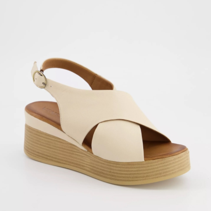 

Venezia 13610 Beige beżowe sandały na koturnie 39