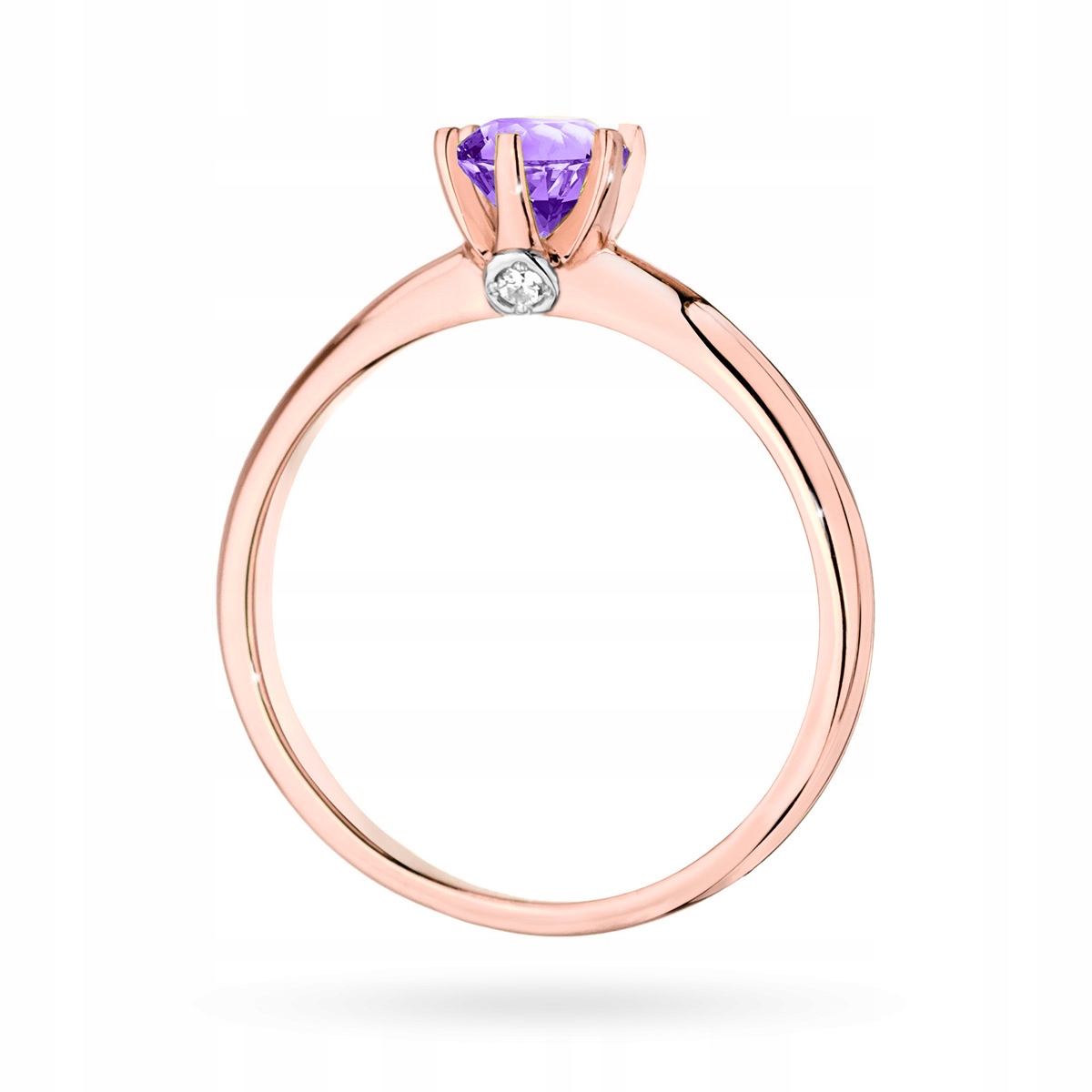 PIĘKNY ZŁOTY PIERŚCIONEK pr 585 z AMETYSTEM 0,50ct Marka Marko