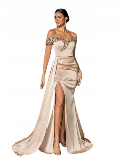 Shein Šaty S Výstřihem A Odhalenými Rameny S Ozdobami L 1_A