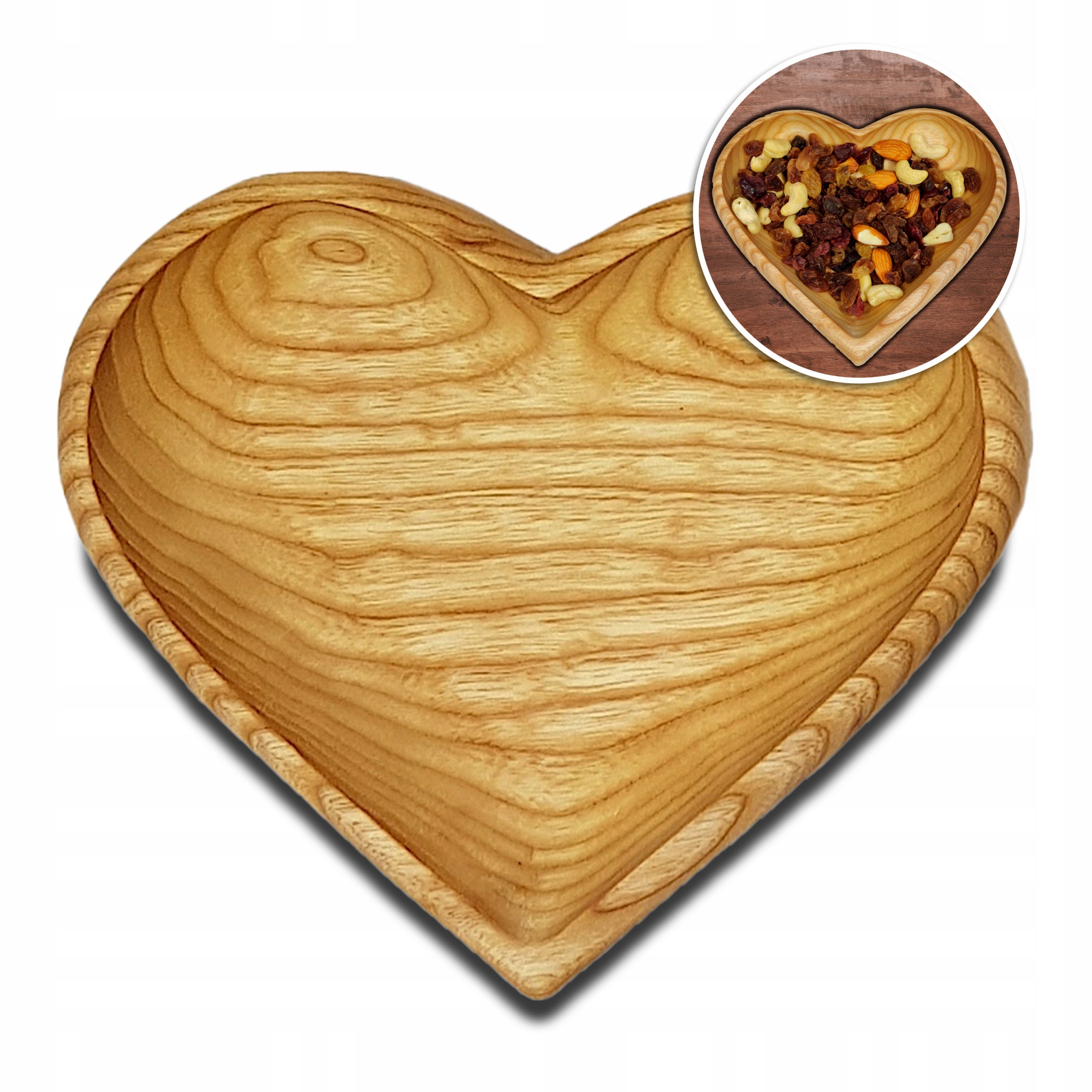 

Miska Na Bakalie Z Drewna Czereśniowego Serce