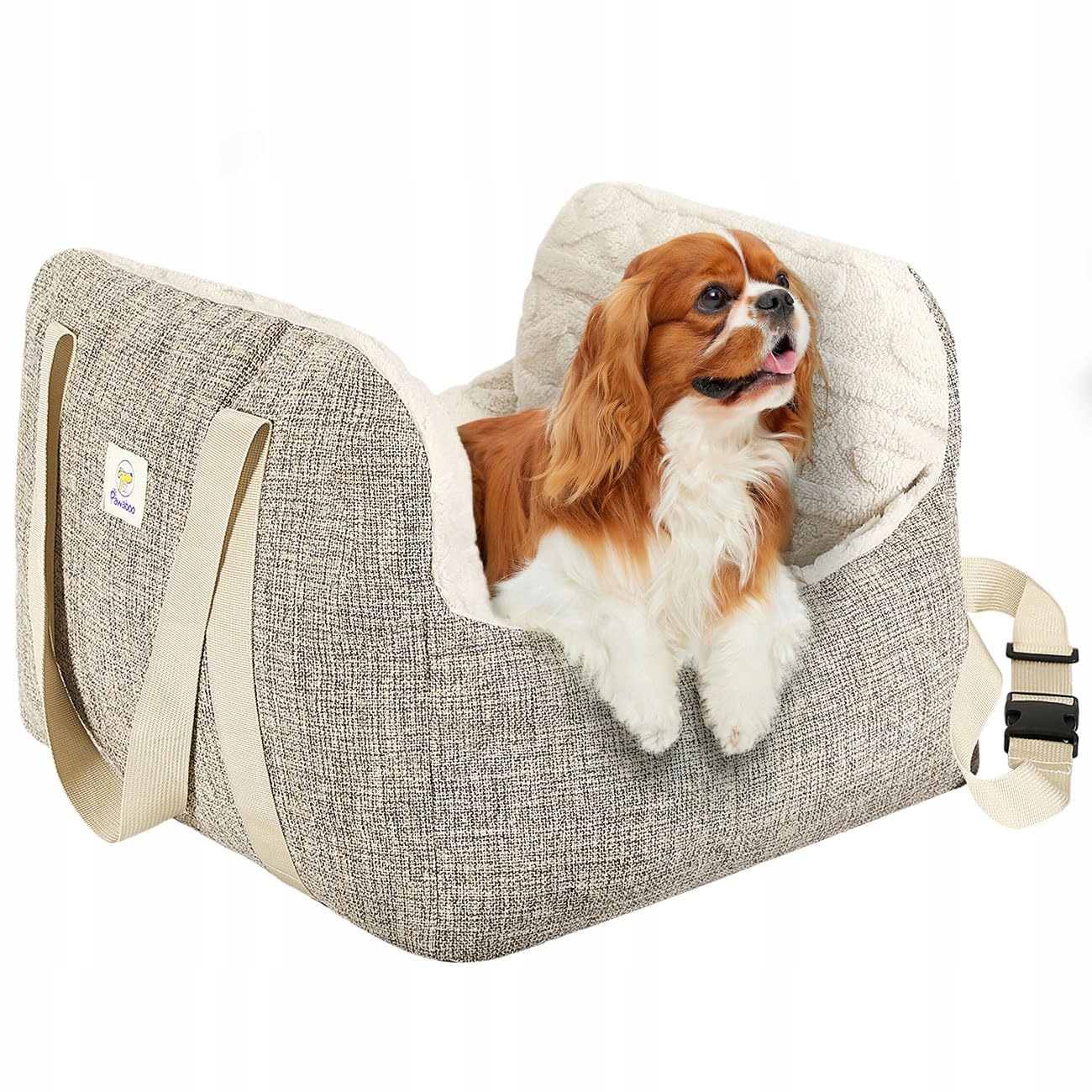 PAWABOO Fotelik Samochodowy Dla Małych Psów Z Pasy Bezpieczeństwa 25lbs — miniatura 2