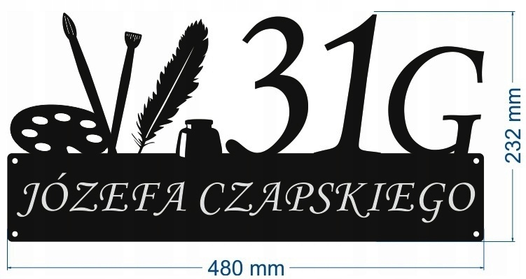 Číslo Na Dom 80 cm Tabuľa Adresa Ocel 2 mm Grafika 56
