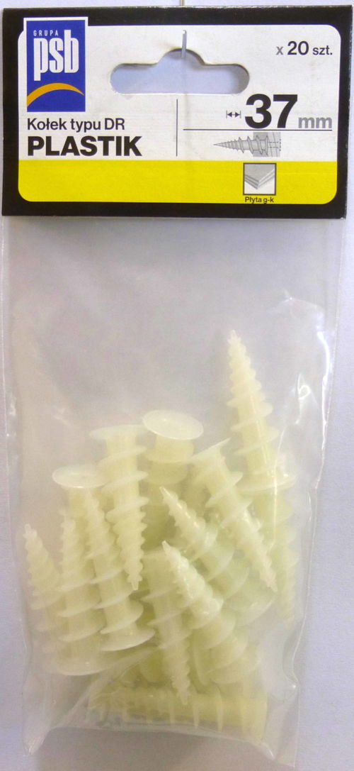 

Kołek Do Gipsokartonu Driva Plastik Worek 20SZT