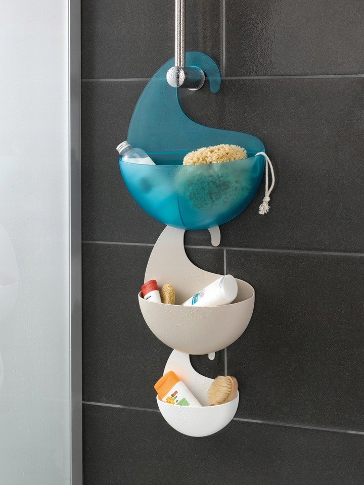 PÓŁKA ZAWIESZANA ŁAZIENKOWA KOSZYK SURF L KOZIOL Szerokość mebla 21.5 cm