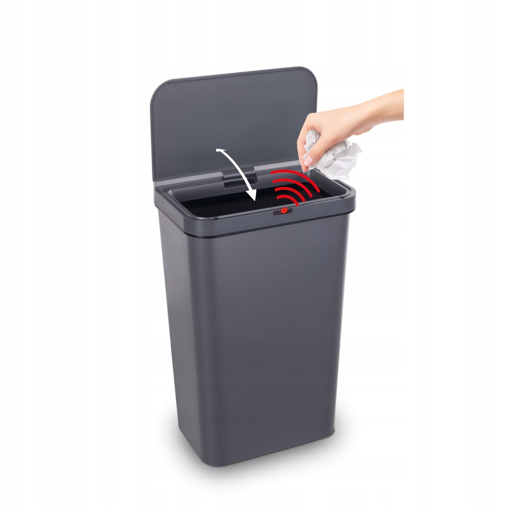 Kosz na śmieci bezdotykowy 50L Lamart Lt 8108 Dark Gray