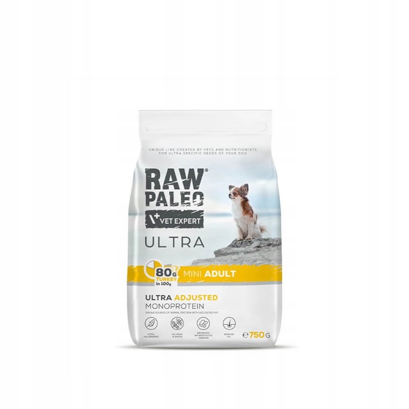 Levně VetExpert Raw Paleo Ultra krůtí mini krmivo pro dospělé 2x750g