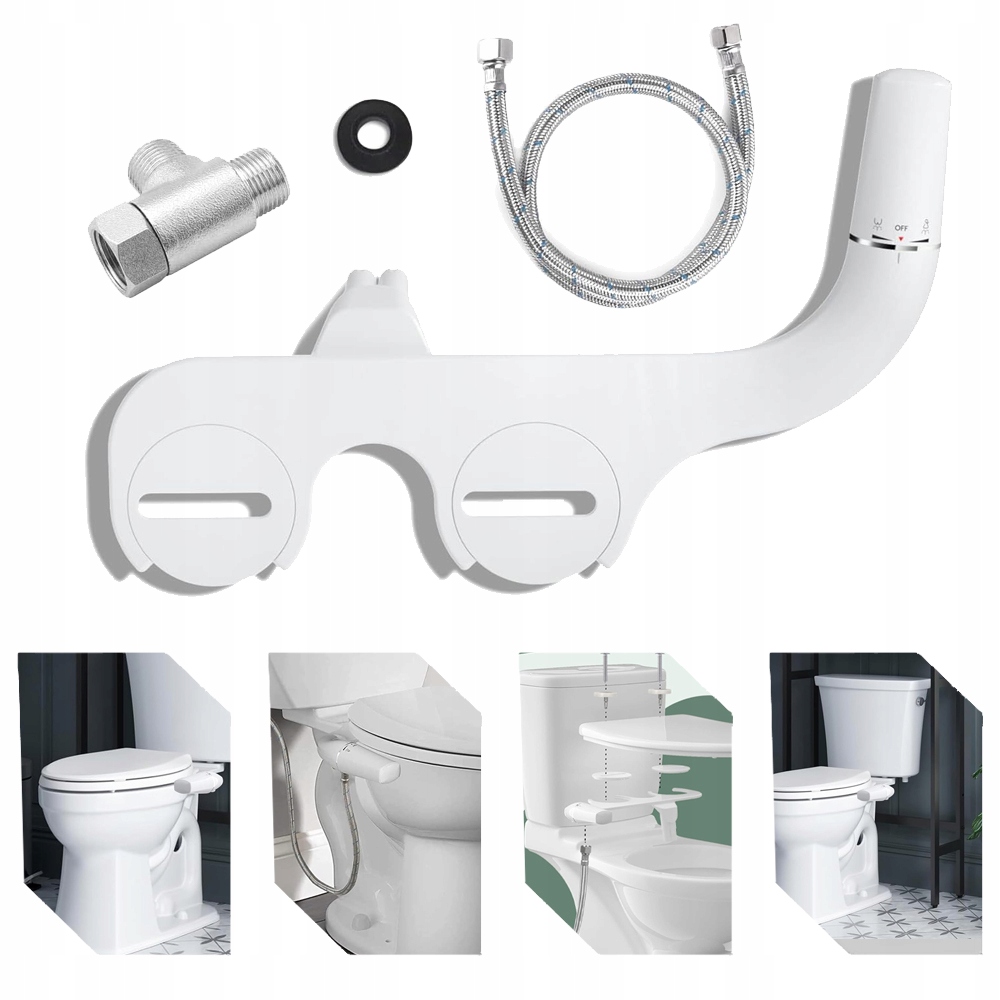 Bidetová vložka bez proudu pro toaletu s dvojitou tryskou, bidet pro toaletu