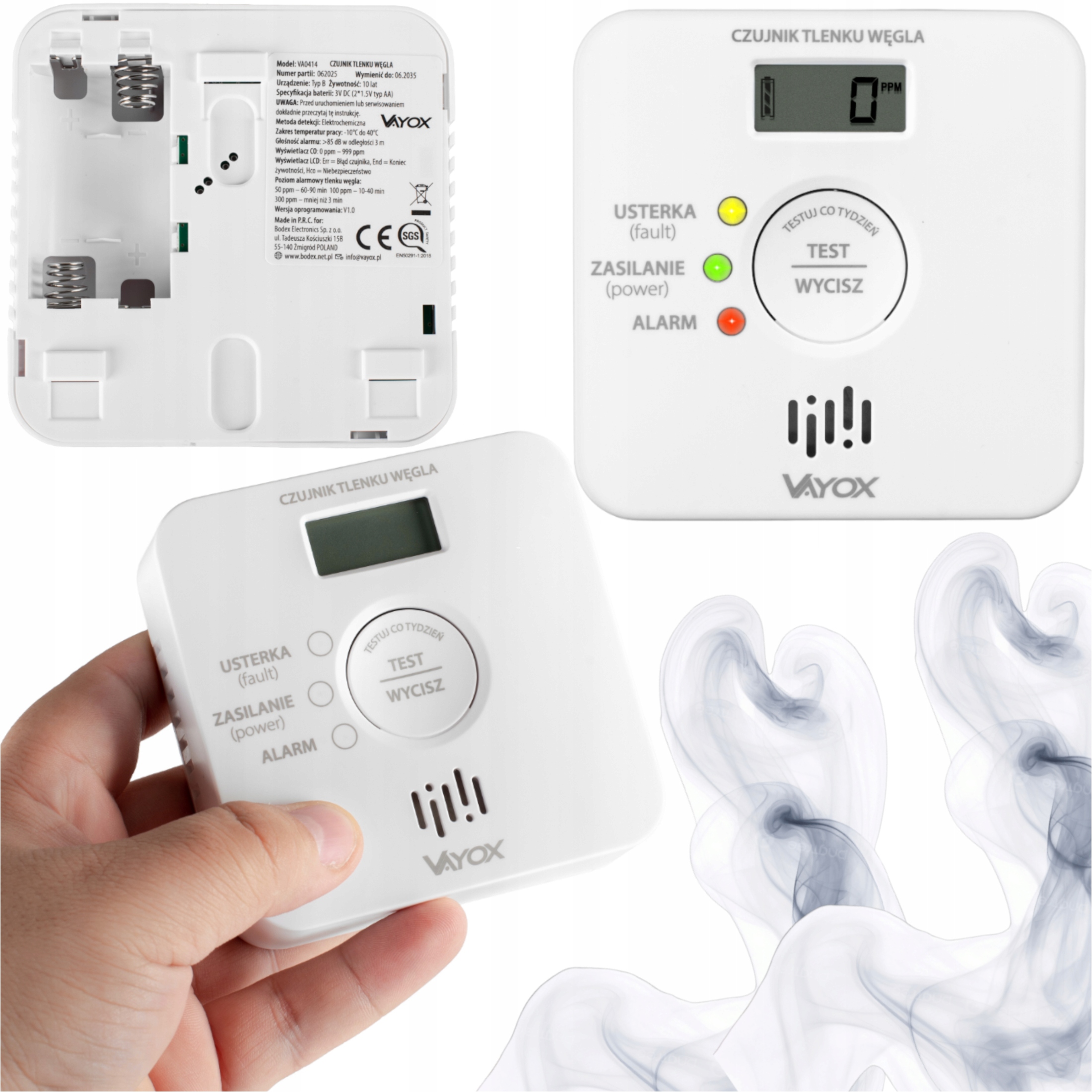 Akumulátorový Senzor Oxidu Uhelnatého (co) Detektor Bezzvoného Čadu