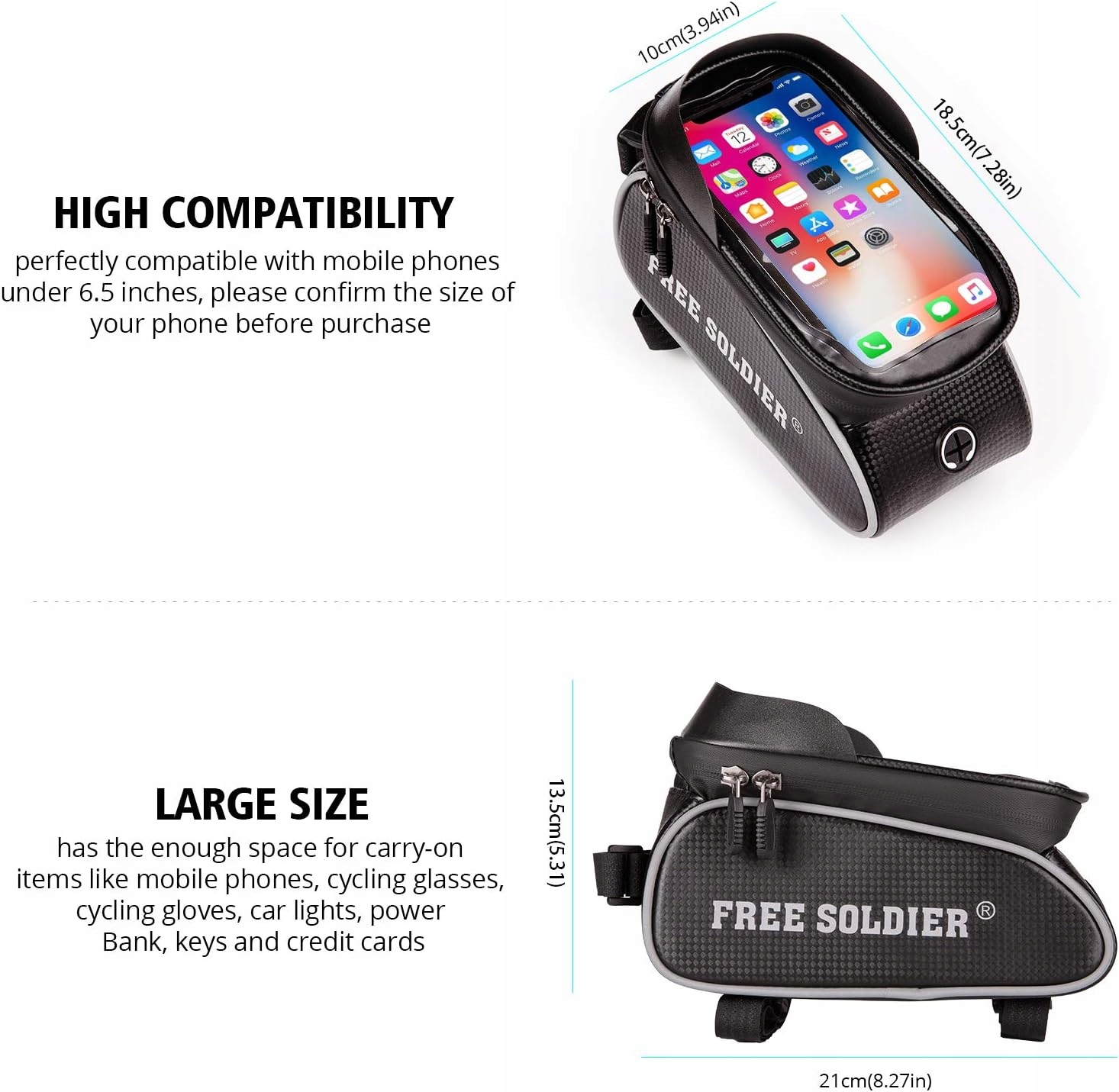 DUŻA SAKWA NA ROWER TORBA UCHWYT CASE ETUI NA TELEFON DOTYKOWA POKROWIEC Rodzaj uniwersalna