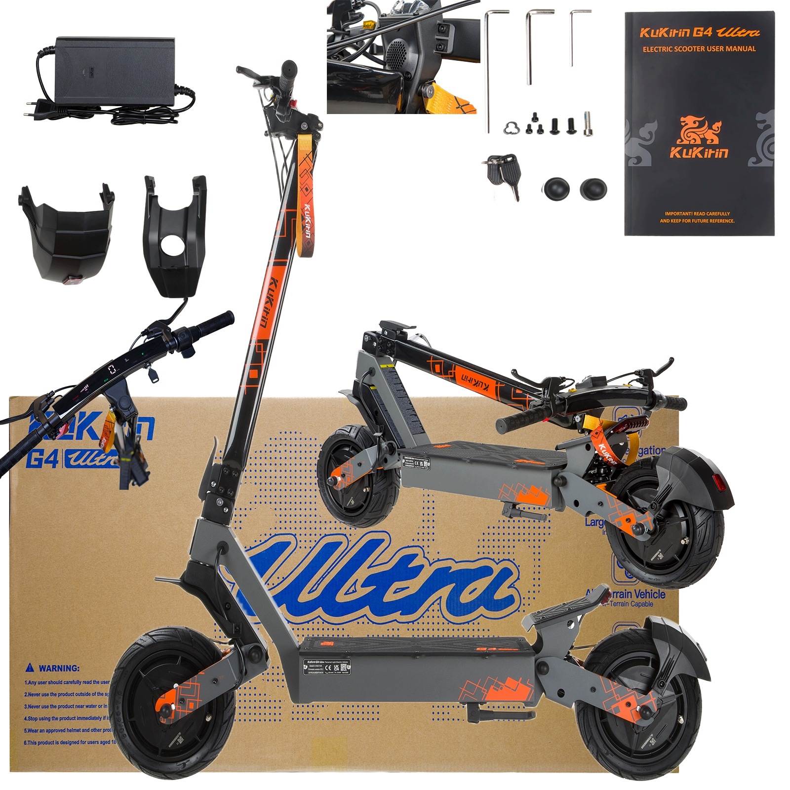 KuKirin G4 Ultra Pojazd Elektryczny 2400W 60V 20Ah 70kmh 80km 11 cali