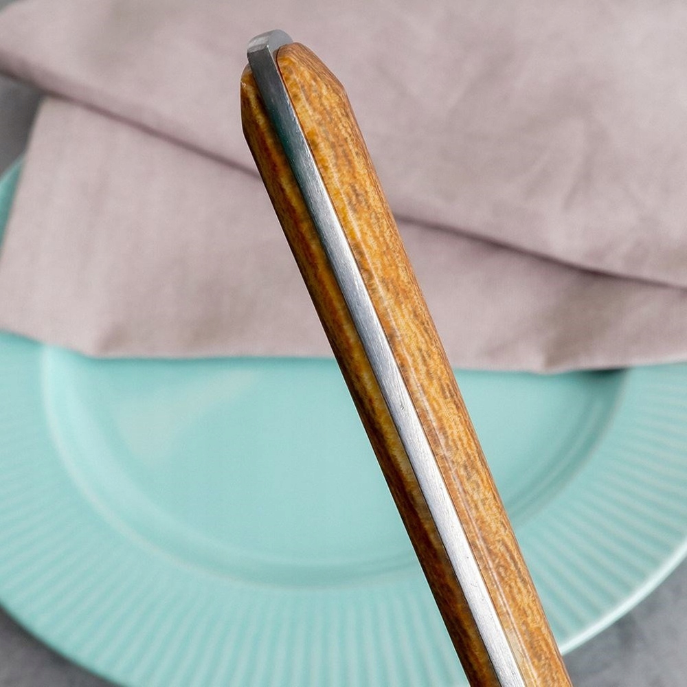 Nóż STOŁOWY obiadowy stalowy srebrny brązowy NAVA Ariana Marka Vilde