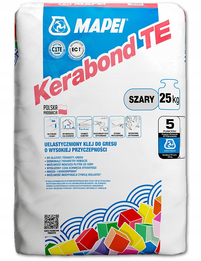MAPEI Kerabond TE klej do gresu płytek SZARY 25kg