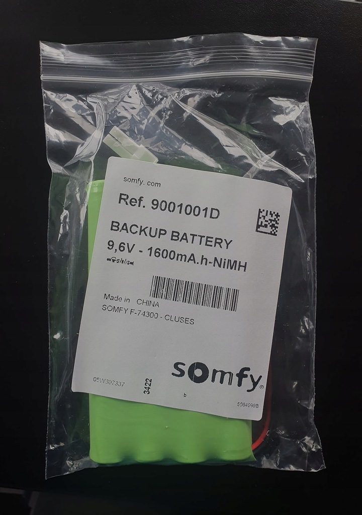 AKUMULATOR BATERIA AWARYJNA SOMFY 1600 mAh EAN (GTIN) 3660849500207