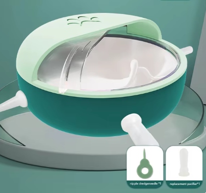 Levně Miska na krmení mlékem s dudlíky 180 ml